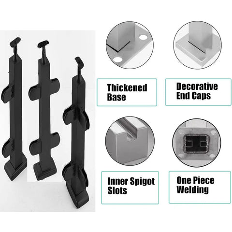 Heavy Duty Corner Post For Glass Stair Railing System Top Shelf Metal Clamp Kit Super Sleek Square Guard Rail Hardware For Indoor Balcony Hallway Or Loft Panels No Sweat Setup