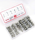 120 Piece Hydraulic Grease Fittings Kit With M6 And M10 Zerk Fittings In Straight 45 Degree And 90 Degree Angles In Plastic Case