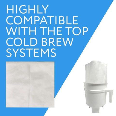 Disposable Cold Brew Filter Bags For Iced And Batch Coffee Easy Brew No Mess Rip Resistant Paper Filters Compatible With Toddy Cold Brew Maker Eleven And A Quarter Inch By Thirteen Inch White Pack Of Thirty, shown with cold brew system.
