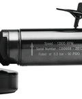 Premium Pro Shop 4 Inch Pneumatic Right Angle Air Grinder Tool Built For Auto Detailing And Metal Works With Rock Hard Motor, side view.
