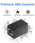 RJ45 Cat6 Ethernet Extender Coupler Female To Female High Speed Network Cable Joiner For Extending Length Copper Gold Plated Contacts For Strong Signal Fast Data Transmission Easy Plug And Play black ABS housing