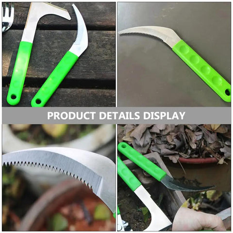 Handheld Weeding Tool With Serrated Edge For Grass Vines And Branches Durable Stainless Steel Manual Weeder Easy Grip Portable