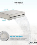 Brushed Nickel Waterfall Bathtub Faucet with wall mounted hand held shower rough in valve solid brass tub filler spout
