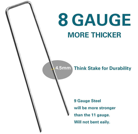 Heavy Duty 8 Inch Landscape Staples Made From 8 Gauge Galvanized Steel For Lawns, Weed Barriers, Landscape Fabric, Irrigation Hoses And Tent Pegs 125 Packs Of Rugged Rust Proof Stakes For Outdoor Use.