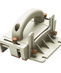 Zebekk push block for table saws, beige plastic with orange adjustment knobs.