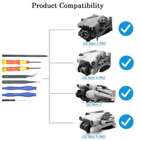 Drone Repair Toolkit For DJI Mini 3 Pro 4 Pro And 5 Pro Drones With T5 And T4 Screwdrivers, Tweezers, Opening Tools Compatibility