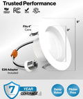 24 Pack 4 Inch LED Recessed Can Lights With Baffle Trim Damp Rated 660 Lumens 11W 60W Equivalent 3000K Warm White Dimmable E26 adapter