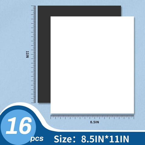 Flexible Magnetic Sheets With Adhesive Backing 8.5 X 11 Inches Pack Of 16 30 Mil Thick Cuttable Magnetic Paper Front View