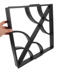 DIY Friendly Concrete Mold For Stone Path Pavers 15.72 Inch Square With 1.57 Inch Depth Reusable Stepping Stone Molds For Patio Lawn Garden Durable Plastic Paver Molds For Creating Custom Walkways And Outdoor Corridors shown in hand, showcasing its size, black plastic material, and square design.