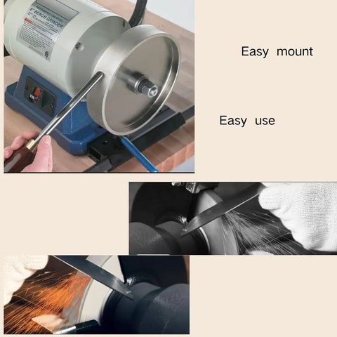 6 Inch 600 Grit CBN Grinding Wheel For Sharpening High Speed Steel Tools on benchtop grinder in use