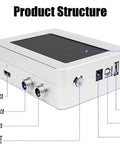 Pro Level Industrial Automatic Coding Machine And Label Printer Prints QR Codes Barcodes And Serial Numbers On The Fly With No Sweat Setup And Heavy Duty Assembly Line Reliability showing product structure and interface ports.