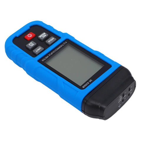 Built Like A Tank Digital Thermocouple Thermometer K And J Type High Temp Meter with blue rugged case and digital display.