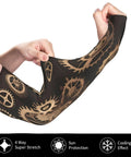 Steampunk Mechanical Gear Arm Sleeves For Men And Women Ride Easy Slide On, showcasing elastic ice silk fabric with gears.