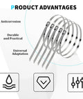 Product image highlighting the advantages of the Universal Stainless Steel CV Boot Clamps Kit For DIY Car Repair 20 Piece Set.