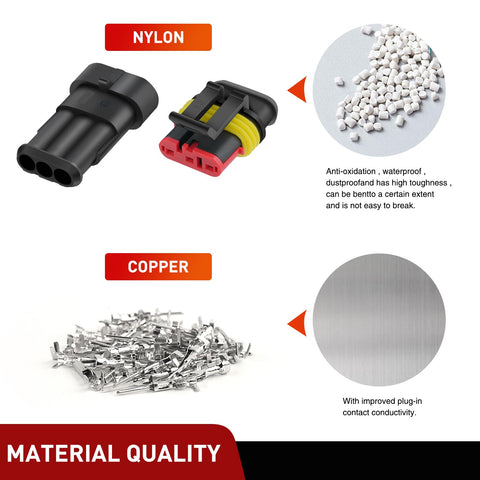 Extensive 1 2 3 4 5 6 Pin Electrical Connector Set waterproof plugs with nylon and copper materials showcased