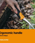 Ergo Cultivator For Digging And Aerating Soil And Weeding This Heavy Duty Garden Tool With An Ergonomic Cast Aluminum Head And Sharp Tines