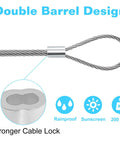 Heavy-Duty Aluminum Cable Crimp Sleeves Set Of 200 One Sixteenth Inch Loop Ferrules For Wire Rope Outdoor Indoor Use Built Tough For Fishing And Dog Leashes, double barrel cable lock
