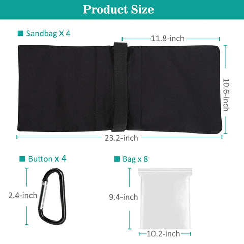 4 Pack Sandbags For Lighting Stands And Photo Gear Heavy Duty Backdrop Tripod Canopy Umbrella Base And Outdoor Setup details