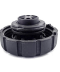 Mercedes-Benz Radiator Cap Replacement 2105010615 A2105010615 for C Class E Class S Class ML GLK, black, laid on white background.