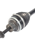Front CV Axle Assembly for Audi Q5 2013 2014 2015 2016 2017 Fits Front Wheel Drive and AWD Silent Ride Technology, Heat Treated Components, Premium Strength, Limited Lifetime Warranty front CV axle close-up with boot, splined shaft, and bolt