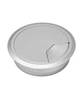 Sleek Desk Grommet Kit For Neat Cable Management Hides Messy Wires Keeps Office Organized And Cool With Durable Polished Finish Perfect For Any Computer Setup Or Modern Workspace, silver 80mm round desk grommet cover
