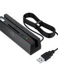 USB 4 In 1 Magnetic Card Reader And Writer With Contactless PSAM And Chip Card Support Read And Write APDU Commands, black design