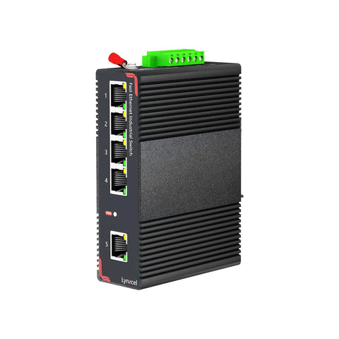 5 Port Industrial Ethernet Switch for DIN Rail Unmanaged IP40 Network Switch With 4 10 100 Mbps Ethernet Ports and 1 Uplink Port 1 Gbps