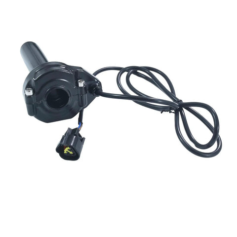 Upgraded Dope Electric Throttle Grip With Smooth Fast Response For Light Bee X S And X160 X260 Ebikes Plus Tuttio Soleil 01 Eride Pro Macfox Cable Kit Included, shown with black handle and cable connector.