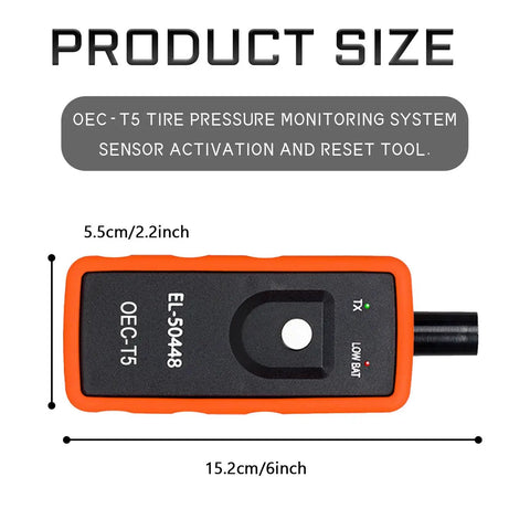 TPMS Relearn Tool for Most Vehicles OEC T5 Activation and Reset Tire Pressure Sensor Programming Orange Kit, 15.2 x 5.5 cm