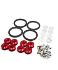 8 Pack Red Quick Release Fasteners For Bumper Trunk Fender And Hatch Lid On Cars, Aluminum Alloy Car Fastener Kit With 6mm Hole Fit