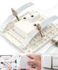 Two Hundred Piece Drywall Anchor Repair Kit For 86 Type Switch Boxes And Loose Wall Sockets With Heavy Duty Metal Clips Serrated Anti Slip Locking And Adjustable Telescopic Design For Easy No Fuss Mounts In Tight Spaces, white repair clip