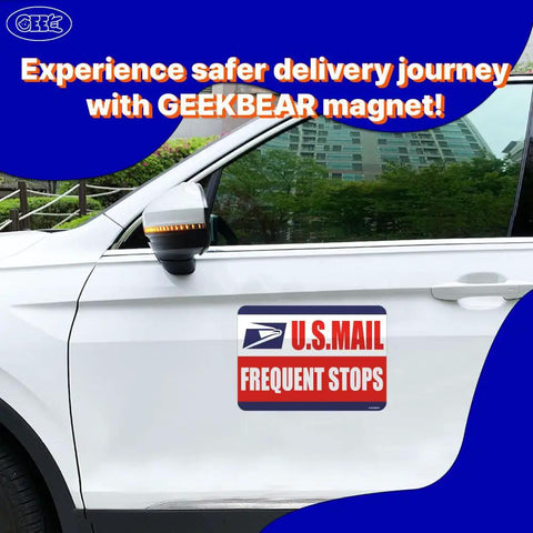 Mail Delivery Driver Car Magnet 2 Pack Magnetic Vehicle Sign For Couriers Go To Sign With High Visibility 11.7 by 8.2 Inches on car door