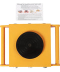Top view of 15 Ton Machine Skate Dolly With 9 Rollers And 360 Degree Top for heavy duty load transport, yellow finish