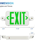 Front and side view of 4 Pack Exit Sign With Emergency Lights, Red And Green Color Change, Battery Backup, Durable Thermoplastic Housing