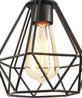 Dope Farmhouse Pendant Lighting Matte Black Finish Chandelier Industrial Pendant Light with exposed bulb and cage design