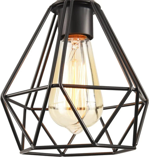 Dope Farmhouse Pendant Lighting Matte Black Finish Chandelier Industrial Pendant Light with exposed bulb and cage design