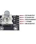 KY040 360 Degree Rotary Encoder Module With Knob Cap Pack Of 2 For Arduino And Raspberry Pi Projects Pro Grade Pulse Counting And Smooth Rotary Switch For Menu Navigation, pin layout view