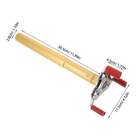 Ergonomic Smoke Transducer Removal Tool With 11 Point 8 Inch Extension Handle, steel and plastic for ceiling sensor swaps.