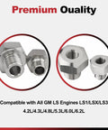 Stainless Steel GM LS Engine Sensor Adapter Kit M16x1.5 To 1/8 NPT And M12x1.5 To 1/8 NPT for Coolant and Oil Pressure Sensors