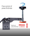 Side view of Pro Grade Non Slip Quick Release Toggle Clamp Set For Woodworking Jigs And Fixtures with rubber tip and 35mm capacity.