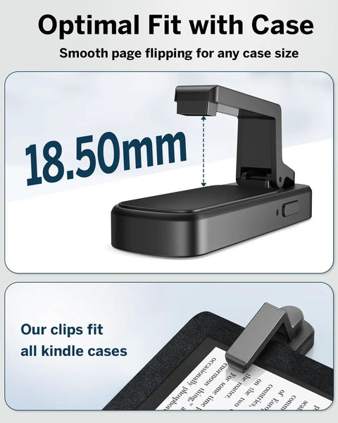 Case Friendly Page Turner Ring Remote For Kindle iPad Kobo Tablets Hands Free Page Flipper With Clip No Bluetooth Needed, 18.50mm fit