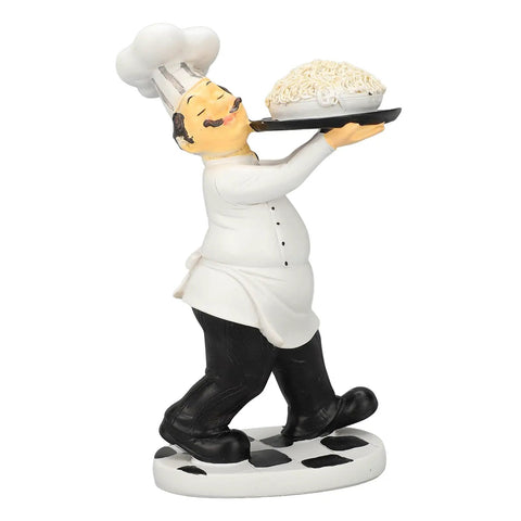 Tiny 8Cm Chef Statue Ornament For Kitchen And Office Decor Lightweight 3D Cartoon Dining Table Figurine Cute Cooking Craft Bust