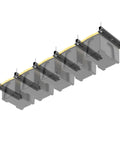 Garage Ceiling Storage Rack 16 Inch Overhead Tote System With Heavy Duty Adjustable Rails For Five Bins Not Included