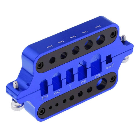 Heavy Duty Aluminum Soldering Jig Block For No Sweat XT60 XT90 T Plug And Bullet Connector Soldering Heat Resistant Multi Size Banana Plug Fixture in blue