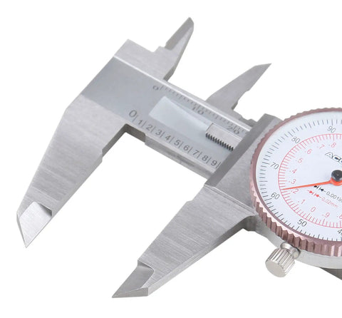 Pro Grade Dual Needle Dial Caliper For Builders And Machinists, 0-6 Inches And 0-150 Millimeters, 0.001 Inch And 0.02 Millimeters Resolution, Stainless Steel, Inch And Metric Reading, Easy To Read Large Dial, Micro Adjusted Slide