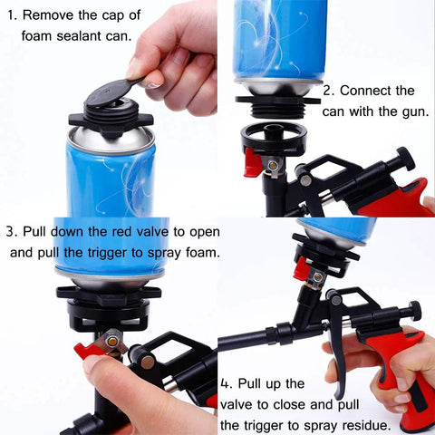 Spray Foam Gun With PTFE Coated Barrel For Easy Anti Clog Application Expanding Foam Sprayer For Caulking And Insulation instructions