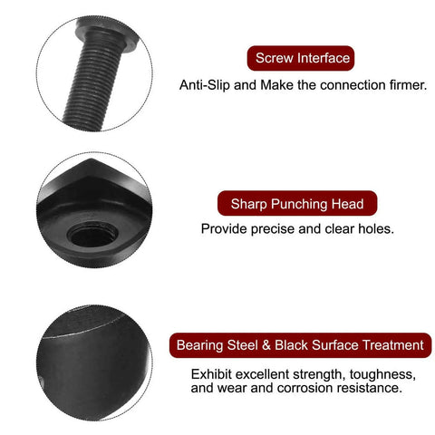 Details of 40mm Sheet Metal Punch Kit With Bearing Steel Heavy Duty Manual Knockout Punch For Stainless Steel Aluminum Copper Plastic