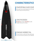 Long Blade Diving Fins For Freediving And Spearfishing, Scuba Swimming Training Gear With Replaceable Polypropylene Blades And Tear Resistant TPR Foot Pocket, Lightweight Propulsion For Faster, More Efficient Push, dimensions 35.4 inches by 8.6 inches