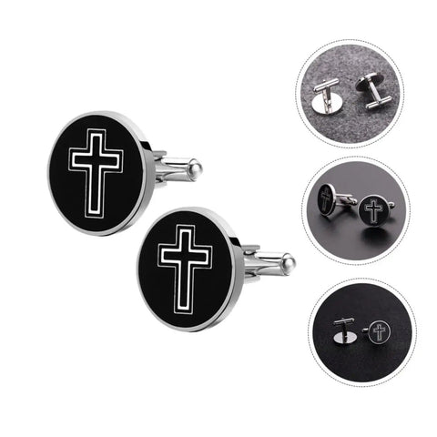Cross Pattern Cufflinks For Men Elegant Shirt Fasteners For Formal Wear And Casual Outfits Perfect For Weddings And Special Occasions