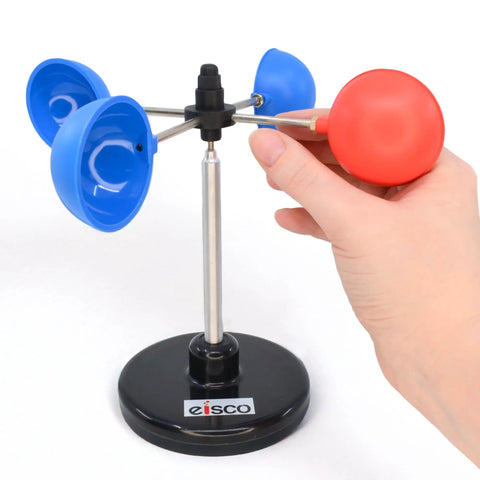 Compact Wind Speed Meter Anemometer For Outdoor Use, weather-resistant plastic and metal model with base, hand held